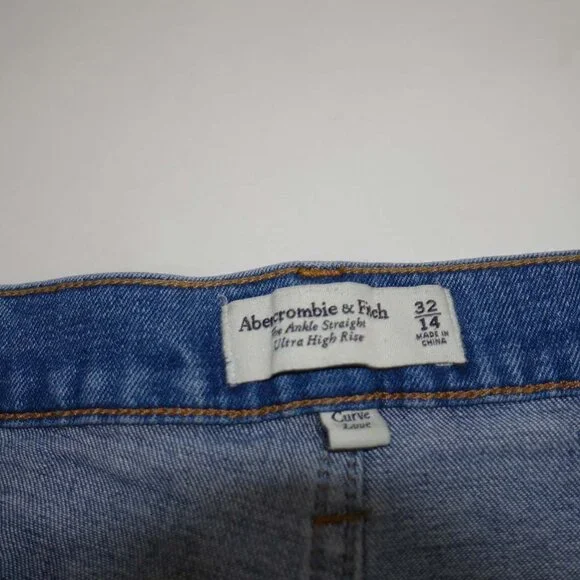 Abercrombie & Fitch Women's Ankle Straight Ultra High Rise Jeans Size 14 / 32 - Picture 4 of 6